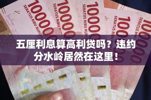 武汉五厘利息算高利贷吗？违约分水岭居然在这里！