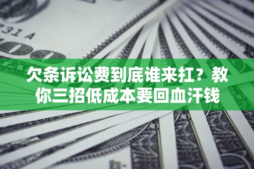 武汉欠条诉讼费到底谁来扛？教你三招低成本要回血汗钱